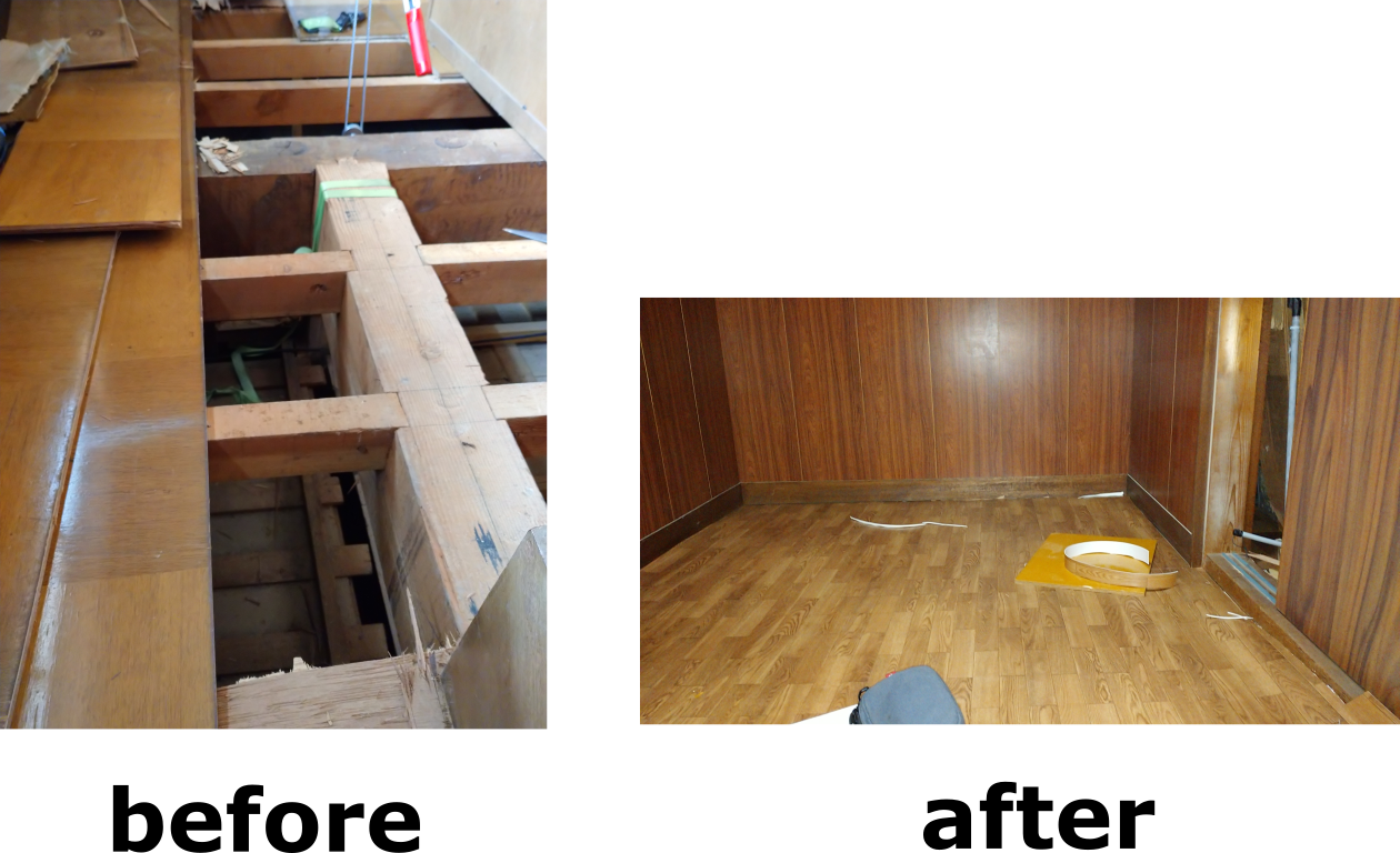 階段　踊り場　改装　勝山　民泊