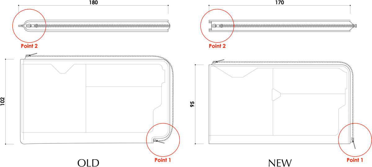 サイズ - Hitoe Fold Liscio L-zip L