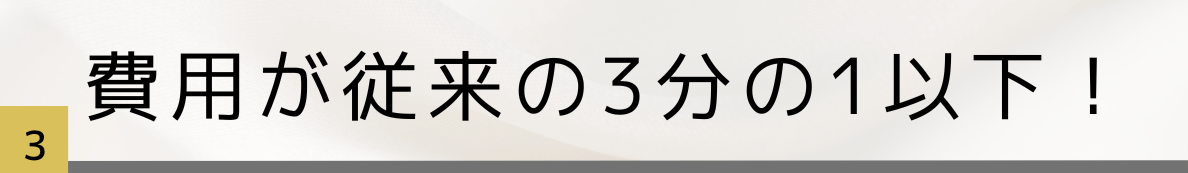 3.費用が従来の3分の1以下!