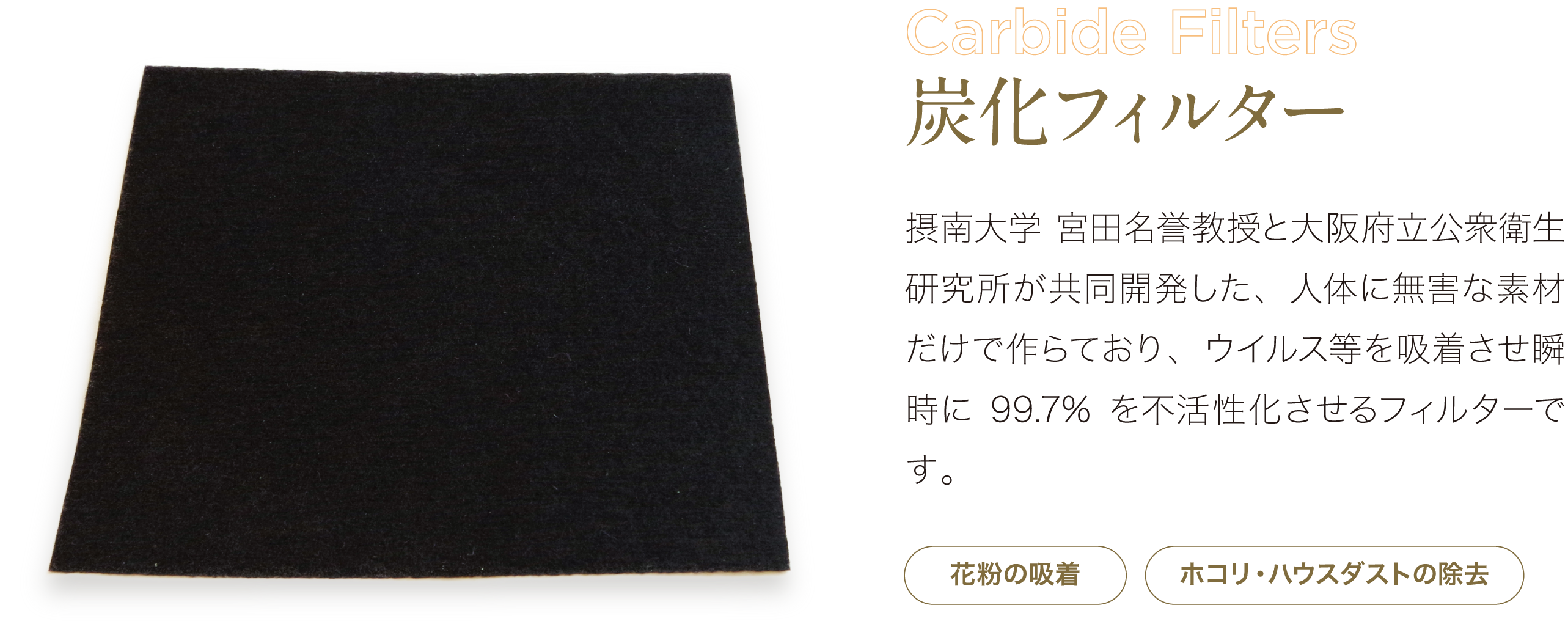 炭化フィルター