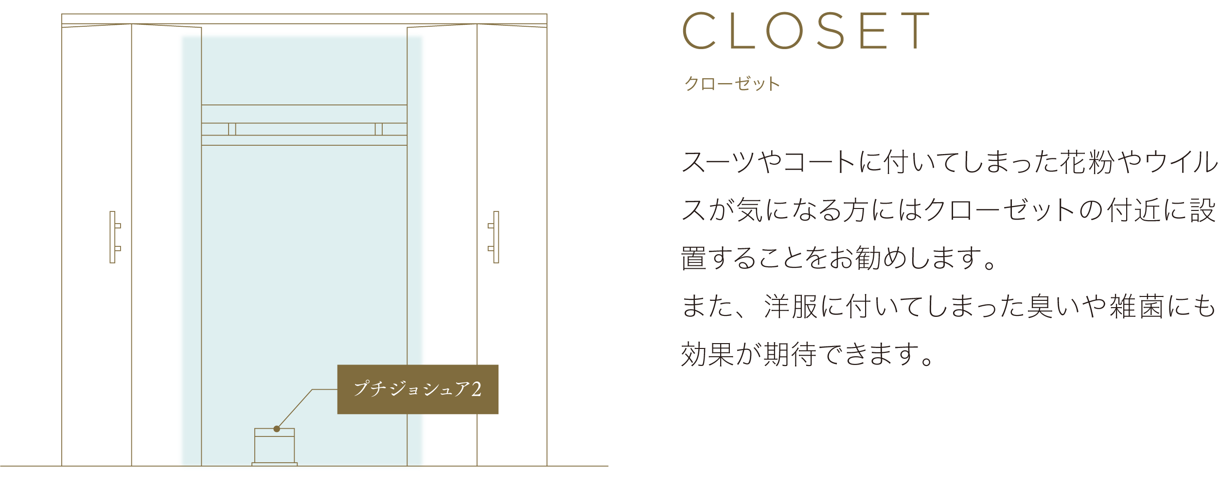 クローゼットにもおすすめです