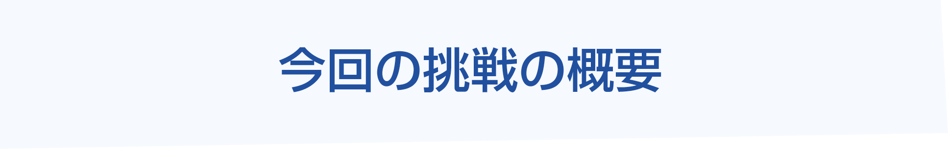 今回の挑戦の概要