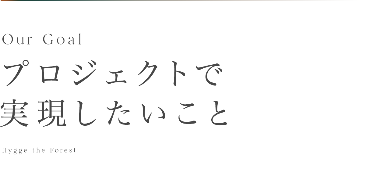 プロジェクトで実現したいこと