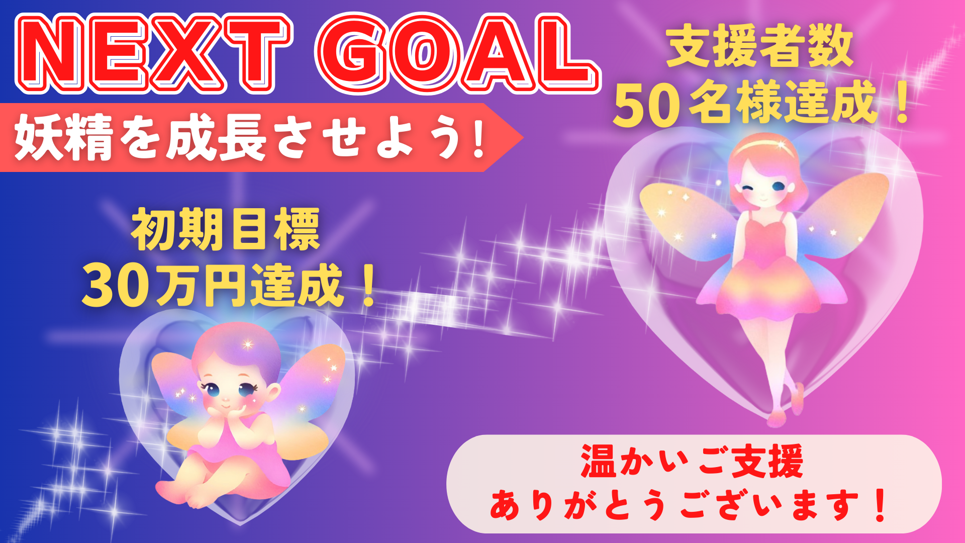 ネクストゴール支援者50名様!達成しました