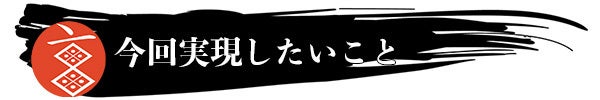 今回実現したいこと