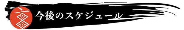 今後のスケジュール