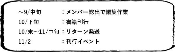 今後のスケジュール