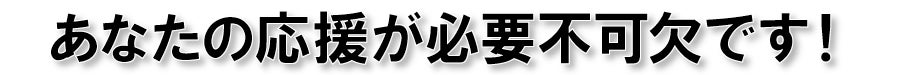 あなたの応援が必要不可欠です！