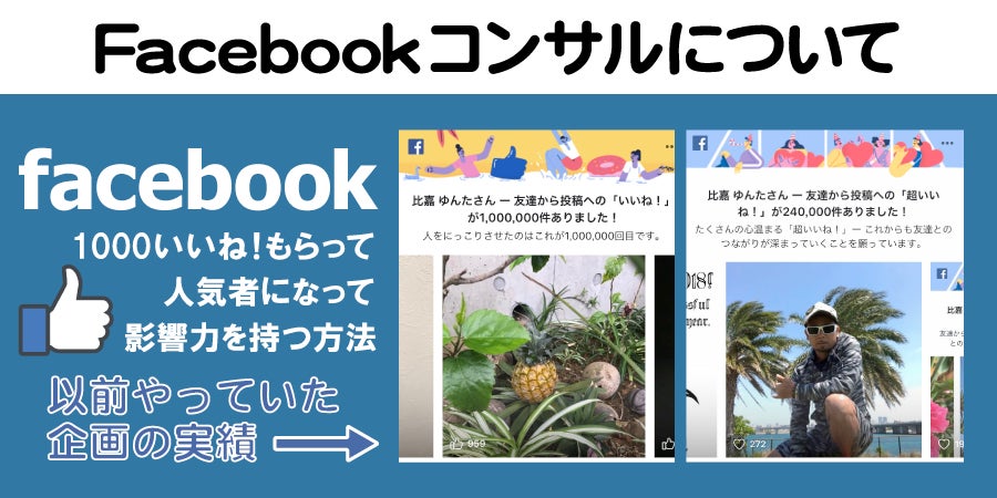 Facebookコンサルについて、以前やっていた企画の実績画像