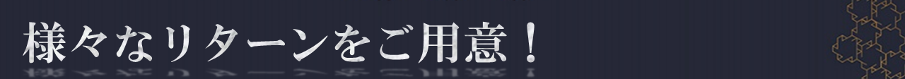 様々なリターンをご用意!